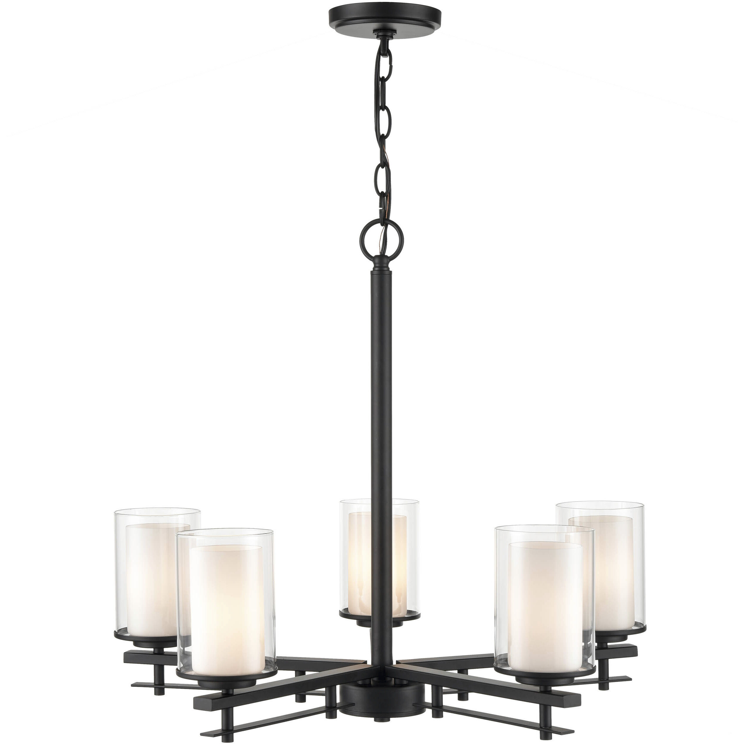 Huderson 5 Light 26 inch Matte Black Chandelier Ceiling Light